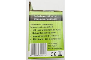 Zwischenstecker mit Dämmerungssensor 230V max. 280W