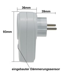 Zwischenstecker mit Dämmerungssensor 230V max. 280W