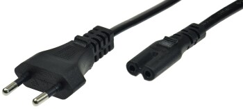 Netzkabel Eurostecker > Doppelnutstecker H03VVH2-F2G...