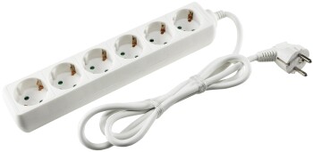 Schutzkontakt-Steckdosenleiste 6-fach 3500W 1,4m Kabel...