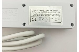 Schutzkontakt-Steckdosenleiste 6-fach 3500W 1,4m Kabel...