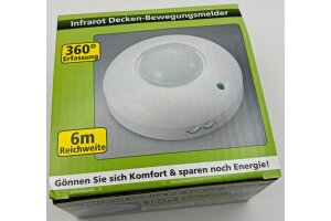 Decken-Bewegungsmelder CBM 360° PIR LED geeignet 6m Detektion weiß