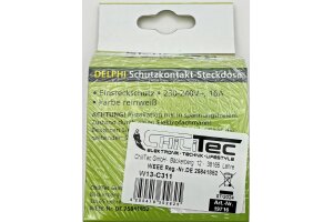 DELPHI Schutzkontakt-Steckdose 250V~/ 16A inkl. Rahmen UP weiß
