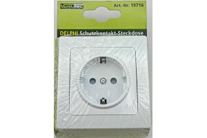 DELPHI Schutzkontakt-Steckdose 250V~/ 16A inkl. Rahmen UP weiß