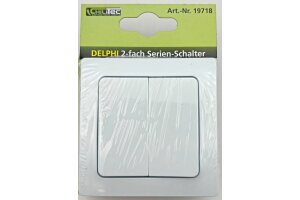 DELPHI Serien-Schalter 2-fach 250V~/ 10A inkl. Rahmen UP weiß