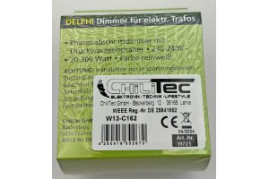 DELPHI Dimmer für elektronische Trafos 250V~/ 300W inkl. Rahmen UP weiß