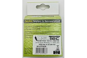 DELPHI RJ45 Dose für ISDN & Cat.5 inkl. Rahmen UP weiß