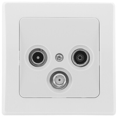 DELPHI Antennendose TV+Radio+Sat inkl. Rahmen UP weiß