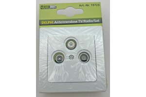 DELPHI Antennendose TV+Radio+Sat inkl. Rahmen UP weiß