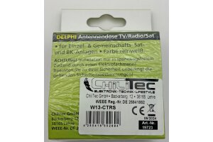DELPHI Antennendose TV+Radio+Sat inkl. Rahmen UP weiß