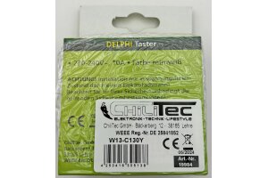 DELPHI Taster 0-250V~/ 10A inkl. Rahmen UP weiß