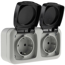 Feuchtraum Doppel-Steckdose IP44 250V~/ 16A inkl....