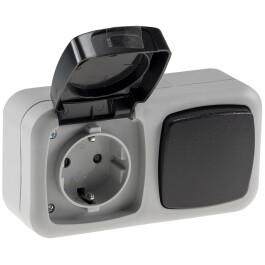 Feuchtraum Kombi-Schalter/Steckdose,IP44 250V~/ 10/16A...