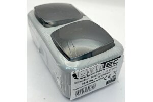 Feuchtraum Kombi-Schalter/Steckdose,IP44 250V~/ 10/16A grau AP horizontal