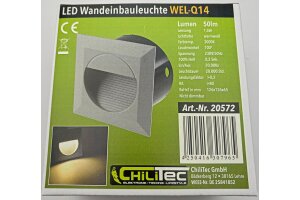 LED Wandeinbauleuchte WEL Q14 IP65 14 LEDs Aluminium warmweiß