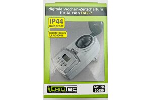 digitale Wochen-Zeitschaltuhr DAZ-7 IP44 max. 2000W / 8,7A