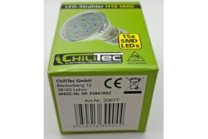 LED Strahler GU10 H10 SMD 15 SMD LEDs 3000k 50lm 120° 230V/0,8W warmweiß