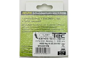 DELPHI Schutzkontakt-Steckdose UP weiß 250V~/ 16A inkl. Rahmen Steckanschluss