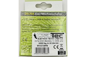 DELPHI Wechsel-Schalter UP weiß 250V~/ 10A inkl. Rahmen Steckanschluss