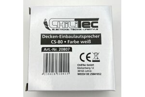 Decken-Einbaulautsprecher CTE-8W Halogen-Look 8cm Ø 6cm Einbau weiß