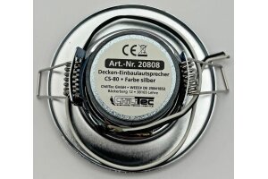 Decken-Einbaulautsprecher CTE-8W Halogen-Look 8cm Ø 6cm Einbau chrom