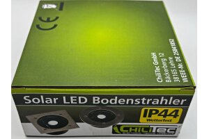 Solar LED Bodenstrahler CTB-E eckig BxHxT 10x10x4cm IP44 Edelstahl-Front