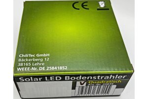 Solar LED Bodenstrahler CTB-E eckig BxHxT 10x10x4cm IP44 Edelstahl-Front
