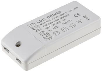 LED-Trafo CT-12E-V2 0,5-12W eckig Ein 220-240V Aus 12V=...