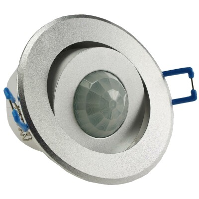 Decken-Einbau-Bewegungsmelder 360° Alu PIR Sensor 6m schwenkbar silber