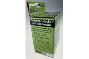 Zwischenstecker mit Bewegungsmelder 120° 9m Reichweite  230V/1200W weiß
