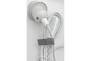 Netzkabel mit Schalter und E27 Fassung 1,4m + 2m lang weiß