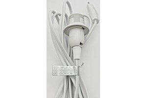 Netzkabel mit Schalter und E14 Fassung 1,4m + 2m lang weiß