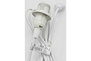 Netzkabel mit Schalter und E14 Fassung 1,4m + 2m lang weiß