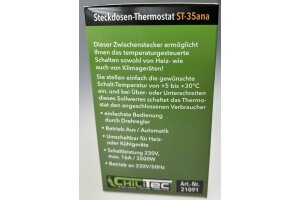 Steckdosen-Thermostat ST-35 ana max. 3500W 5-30°C AUS/AUTO 230V