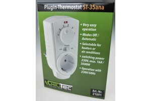 Steckdosen-Thermostat ST-35 ana max. 3500W 5-30°C AUS/AUTO 230V
