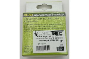 DELPHI Schutzkontakt-Steckdose 250V~/ 16A inkl. Rahmen UP silber