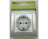DELPHI Schutzkontakt-Steckdose 250V~/ 16A inkl. Rahmen UP silber
