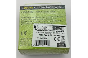 DELPHI Wechsel-Schalter 250V~/ 10A inkl. Rahmen UP silber
