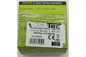 DELPHI Serien-Schalter 2-fach 250V~/ 10A inkl. Rahmen UP...
