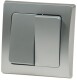 DELPHI Serien-Schalter 2-fach 250V~/ 10A inkl. Rahmen UP silber