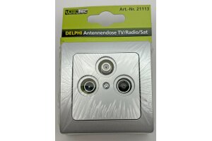 DELPHI Antennendose TV+Radio+Sat inkl. Rahmen UP silber
