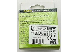 DELPHI Jalousien-Steuerung Hoch/Runter Taster inkl. Rahmen UP silber