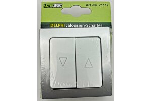 DELPHI Jalousien-Steuerung Hoch/Runter Taster inkl. Rahmen UP silber