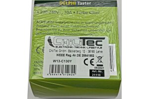 DELPHI Taster 0-250V~/ 10A inkl. Rahmen UP silber