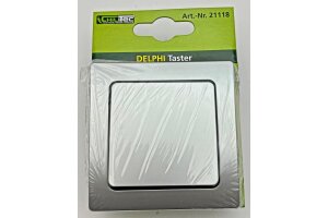 DELPHI Taster 0-250V~/ 10A inkl. Rahmen UP silber