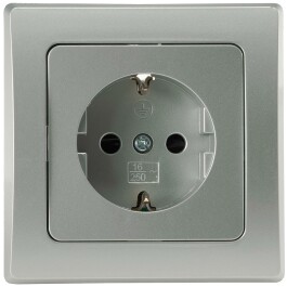 DELPHI Schutzkontakt-Steckdose silber 250V~/ 16A inkl....