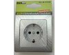 DELPHI Schutzkontakt-Steckdose silber 250V~/ 16A inkl. Rahmen Steckanschluss