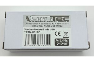 Stecker-Netzteil mit USB CTN-0510 Ein 110-240V~ Aus 5V= 1A 5W schwarz