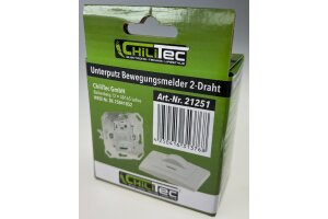 Unterputz PIR-Bewegungsmelder 160° LED geeignet 2-Draht Technik weiß