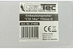 Einbaulautsprecher CTE-14w weiß Ø 135mm 60 Watt 8 Ohm
